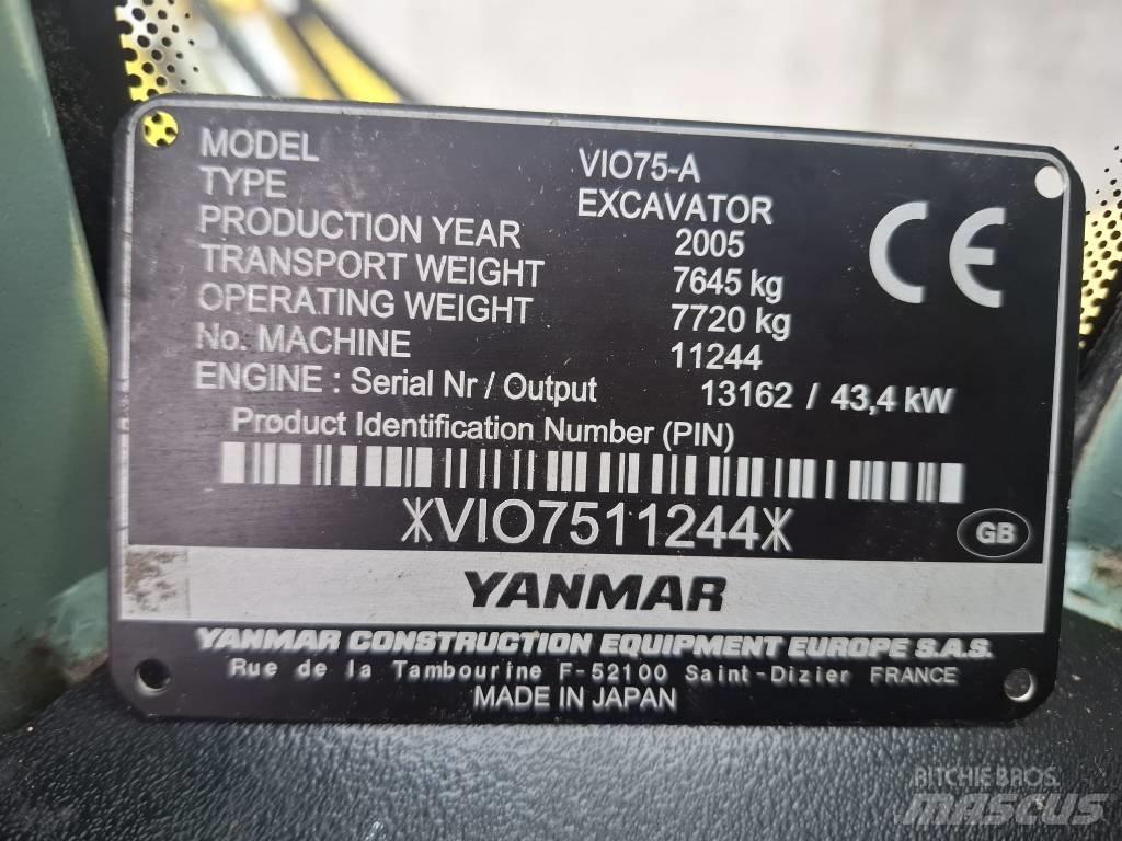 Yanmar Vio 75 A Μίνι εκσκαφείς 7t - 12t