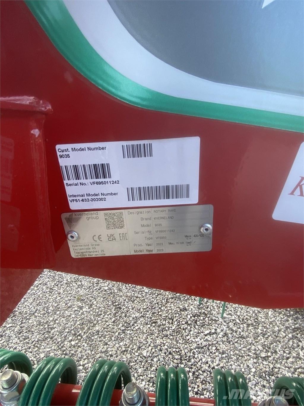 Kverneland 9035 Αναμοχλευτήρες