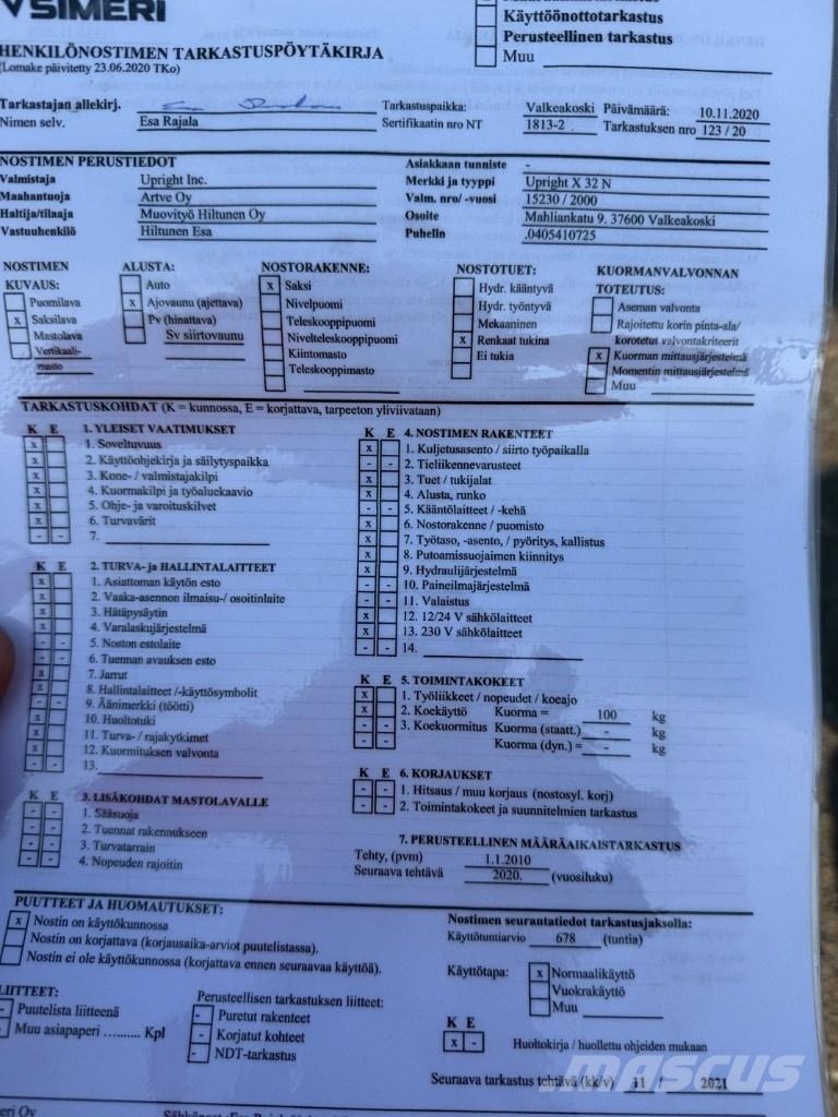 UpRight X32N Ανυψωτήρες ψαλιδωτής άρθρωσης