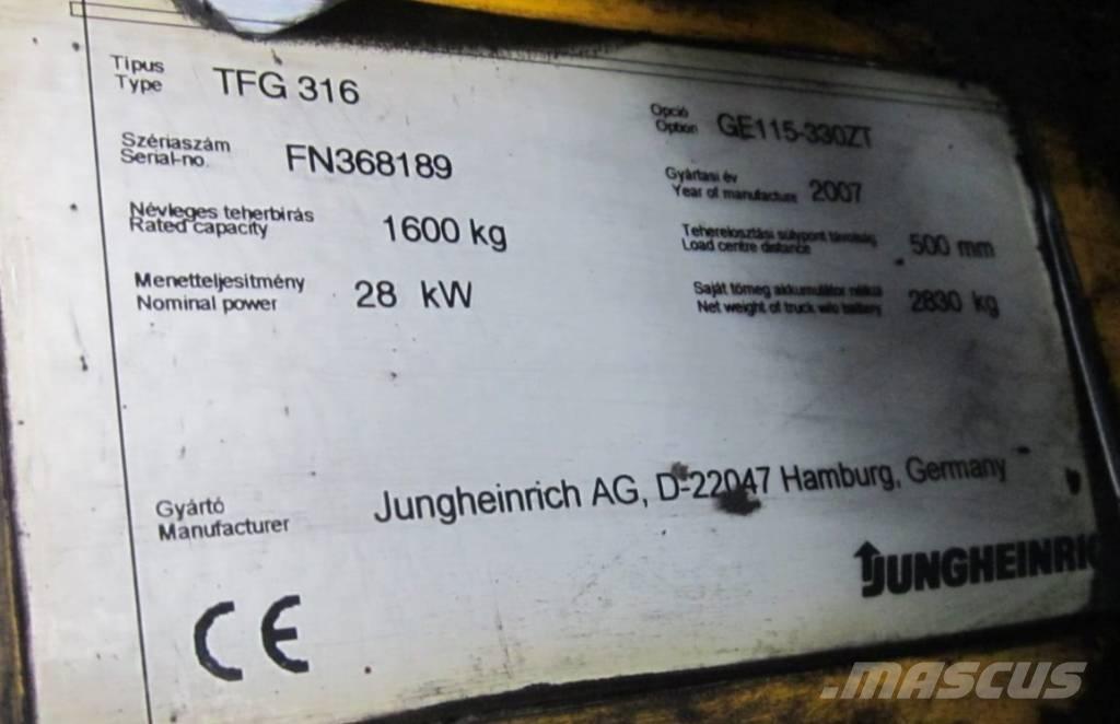 Jungheinrich TFG 316 Περονοφόρα ανυψωτικά κλαρκ με φυσικό αέριο LPG