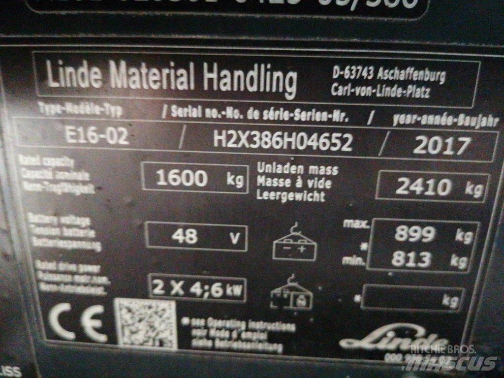 Linde E16-02 Ηλεκτρικά περονοφόρα ανυψωτικά κλαρκ