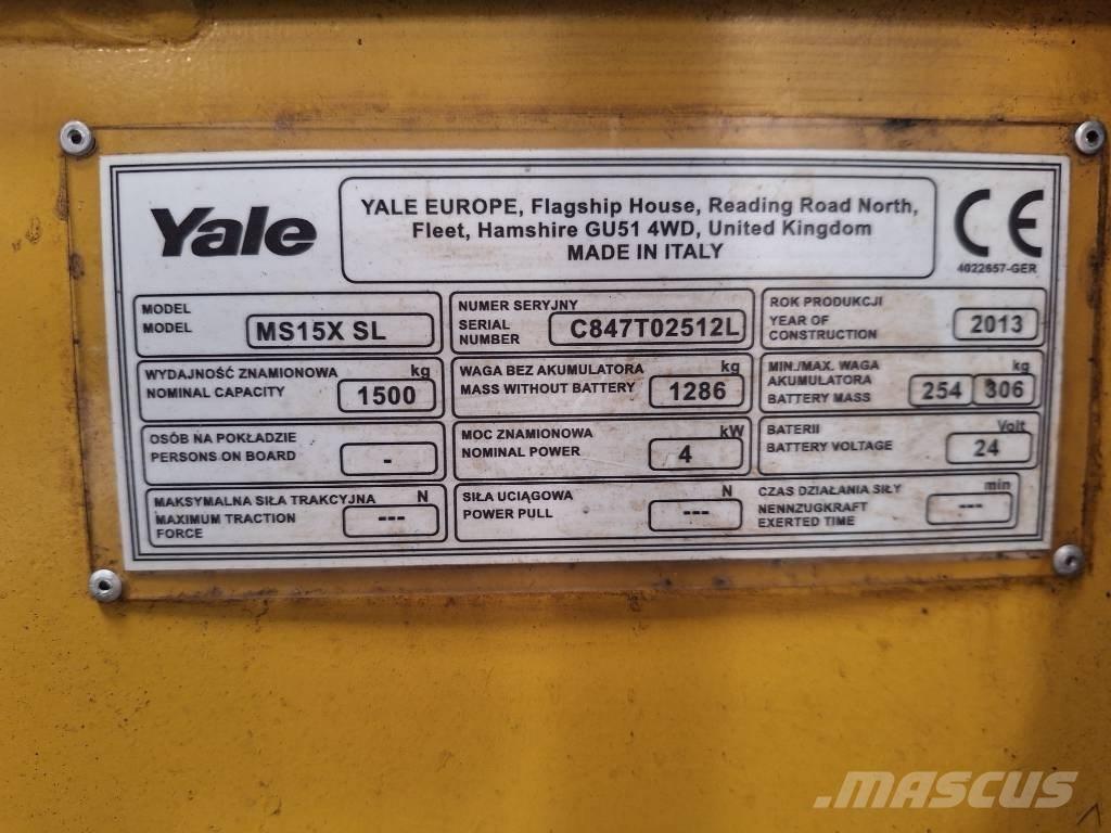 Yale MS 15x IL Περονοφόρα ανυψωτικά κλαρκ - άλλα