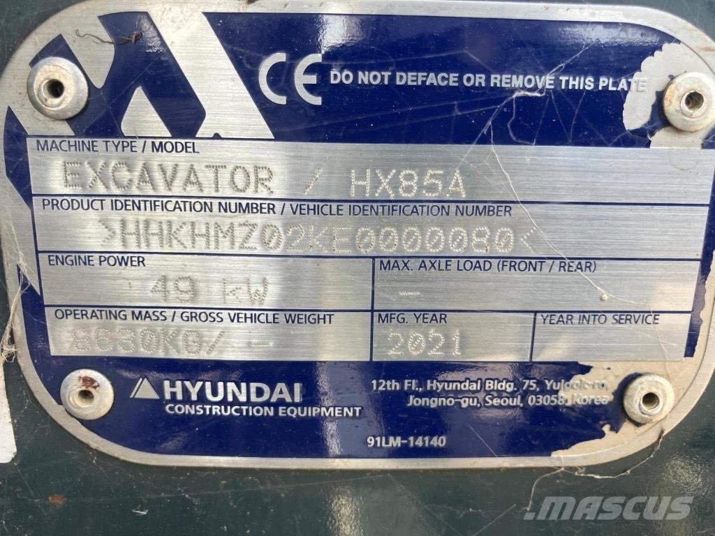 Hyundai HX 85 A Μίνι εκσκαφείς 7t - 12t