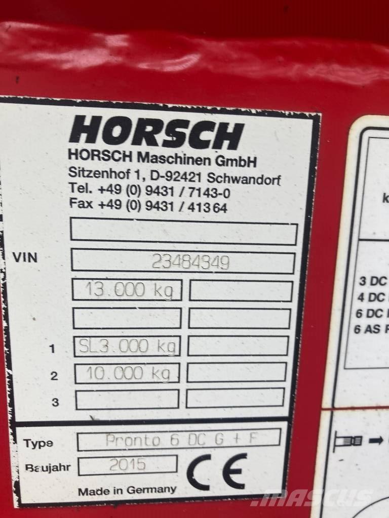 Horsch PRONTO 6DC Συνδυαστικοί σπορείς