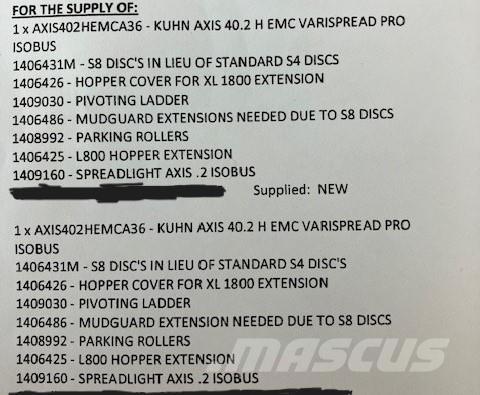 Kuhn Axis 40.2 HEMC Ψεκαστήρες λιπασμάτων