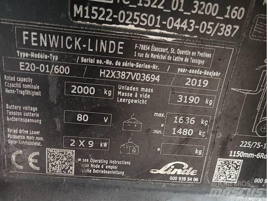 Linde E20-01/600 Ηλεκτρικά περονοφόρα ανυψωτικά κλαρκ
