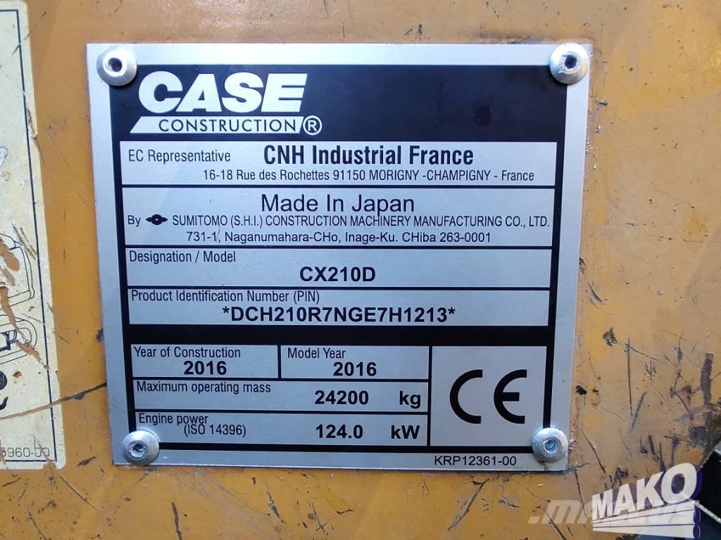 CASE CX 210 D Εκσκαφείς με ερπύστριες