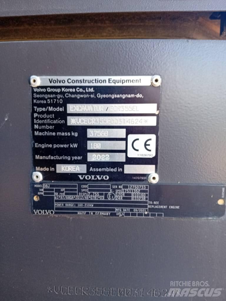 Volvo ECR 355 E Εκσκαφείς με ερπύστριες