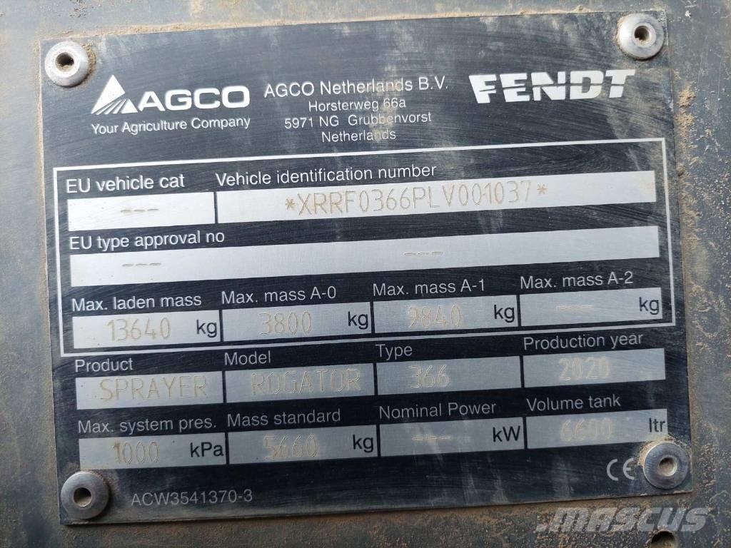 Fendt ROGATOR 366 Ρυμουλκούμενα ψεκαστικά