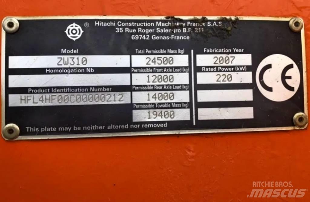 Hitachi ZW 310 Φορτωτές με λάστιχα (Τροχοφόροι)