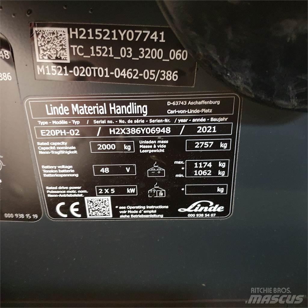 Linde E20PH Ηλεκτρικά περονοφόρα ανυψωτικά κλαρκ