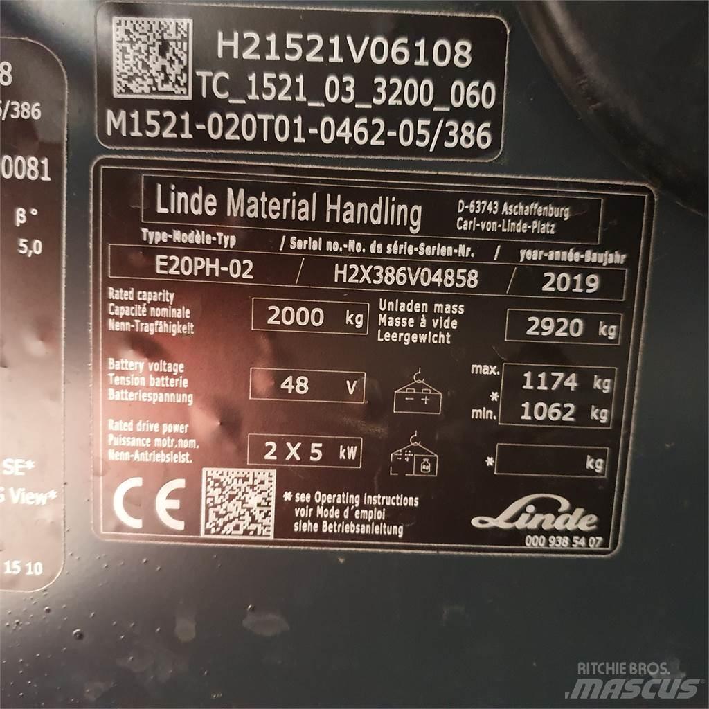 Linde E20PH Ηλεκτρικά περονοφόρα ανυψωτικά κλαρκ