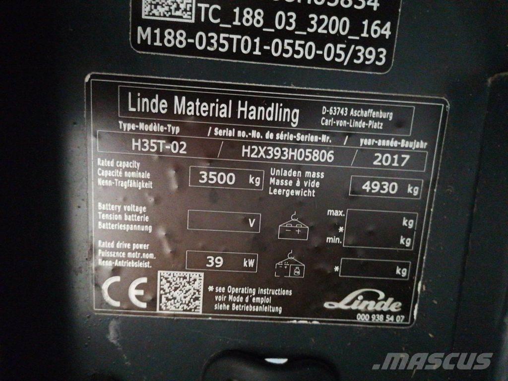 Linde H35T-02 Περονοφόρα ανυψωτικά κλαρκ με φυσικό αέριο LPG