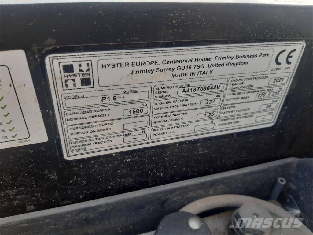 Hyster P1.6 Χειρισμός Υλικών - Άλλα