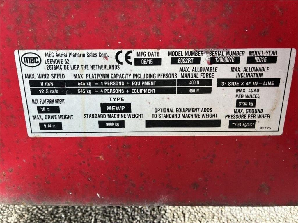 MEC 6092RT Ανυψωτήρες ψαλιδωτής άρθρωσης