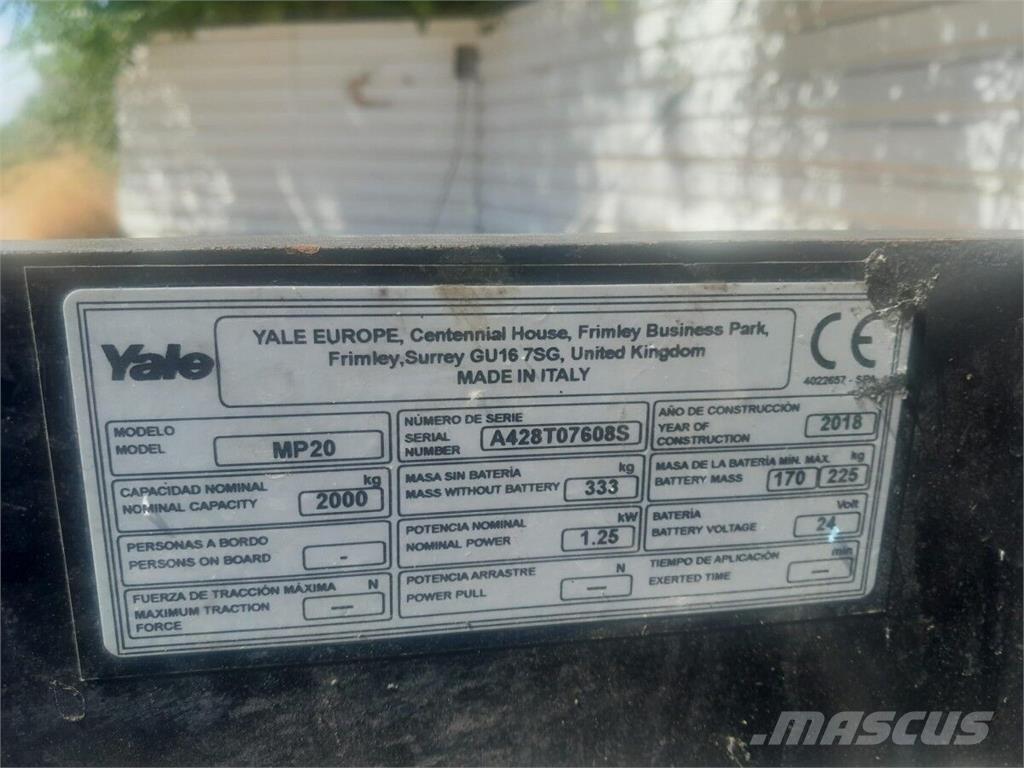Yale MP20 Χειρισμός Υλικών - Άλλα