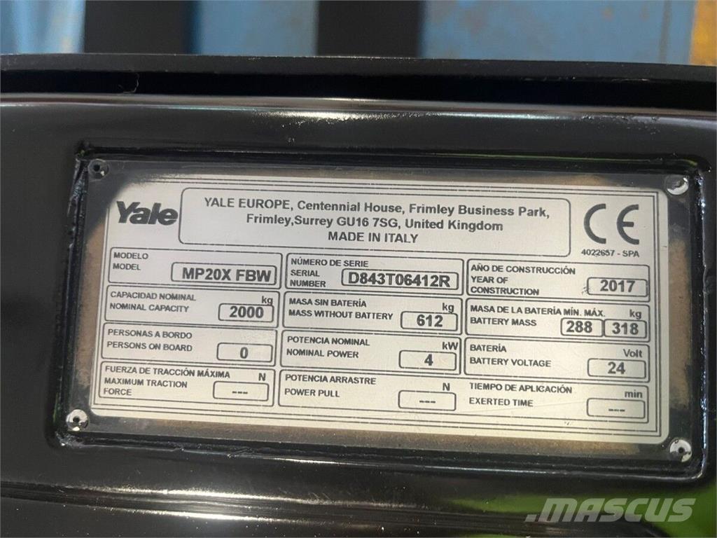 Yale MP20X Χειρισμός Υλικών - Άλλα