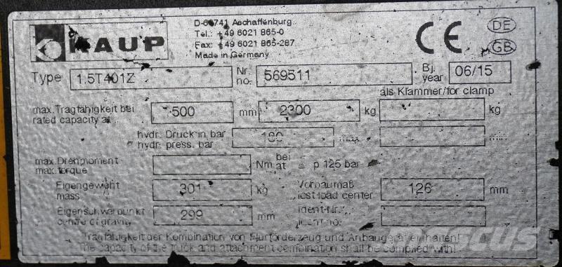 Kaup 1.5T401Z Λοιπά προσαρτούμενα εξαρτήματα και κατασκευαστικά στοιχεία