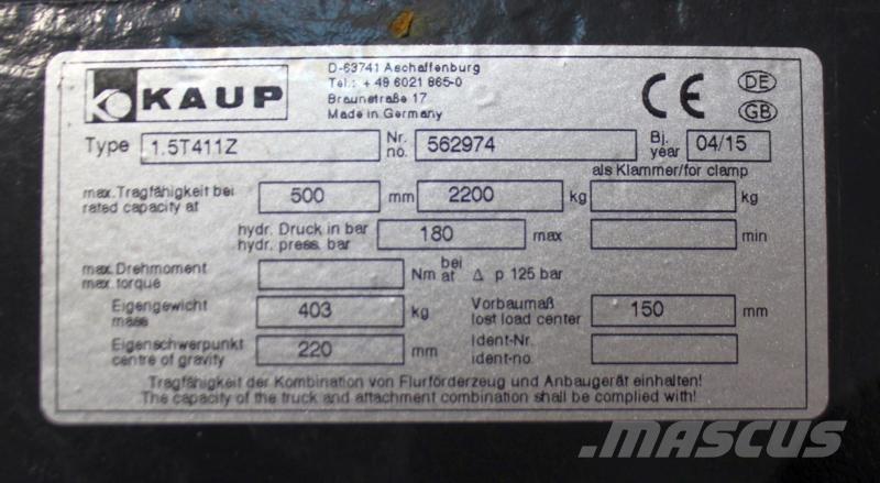 Kaup 1,5T411Z Λοιπά προσαρτούμενα εξαρτήματα και κατασκευαστικά στοιχεία