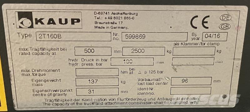 Kaup 2T160B Λοιπά προσαρτούμενα εξαρτήματα και κατασκευαστικά στοιχεία