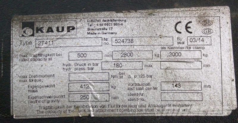 Kaup 2T411 Λοιπά προσαρτούμενα εξαρτήματα και κατασκευαστικά στοιχεία