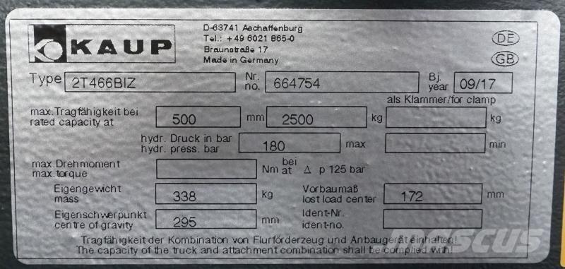 Kaup 2T466BIZ Λοιπά προσαρτούμενα εξαρτήματα και κατασκευαστικά στοιχεία