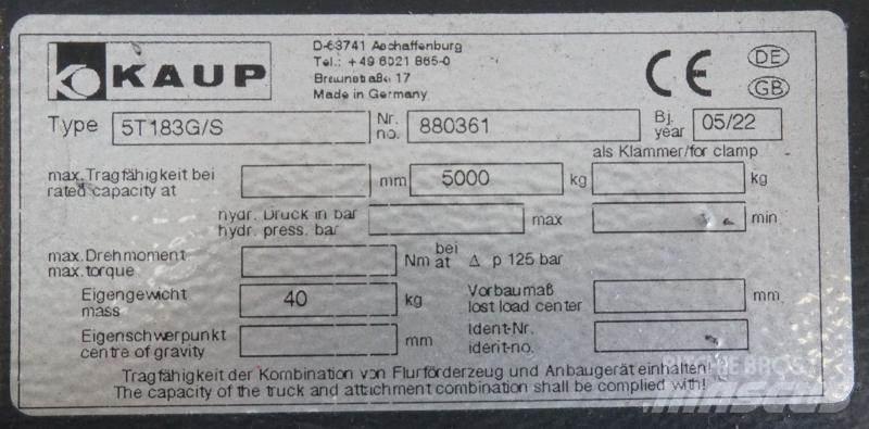 Kaup 5T183G/S Λοιπά προσαρτούμενα εξαρτήματα και κατασκευαστικά στοιχεία