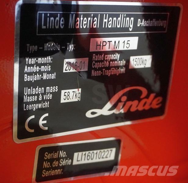 Linde HPT M 15 Χειροκίνητο ανυψωτικό αμαξίδιο