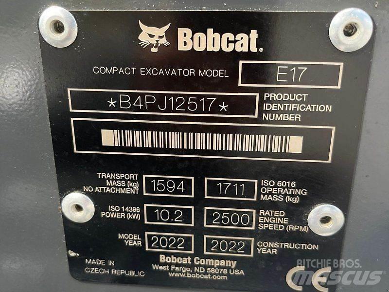 Bobcat E17 Εκσκαφάκι (διαβολάκι) < 7t