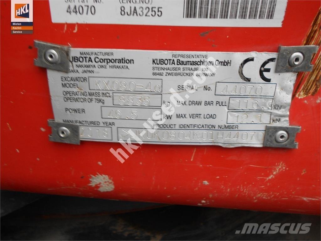 Kubota KX 080-4 Εκσκαφάκι (διαβολάκι) < 7t