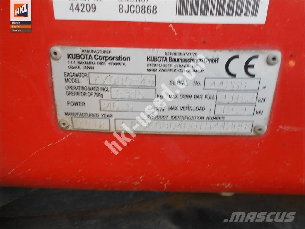 Kubota KX 080-4 Εκσκαφάκι (διαβολάκι) < 7t