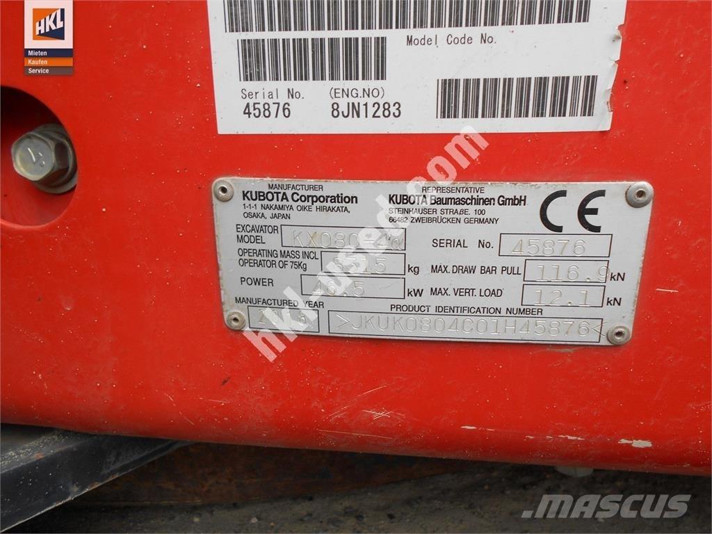 Kubota KX 080-4 Εκσκαφάκι (διαβολάκι) < 7t