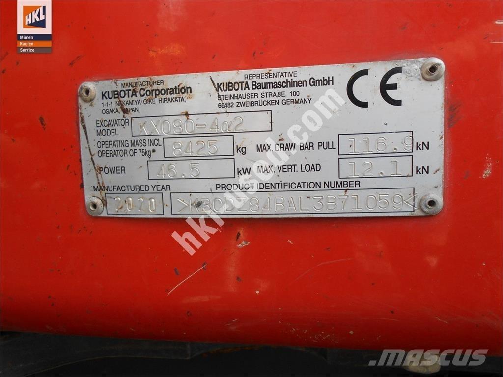 Kubota KX 080-4 Εκσκαφάκι (διαβολάκι) < 7t