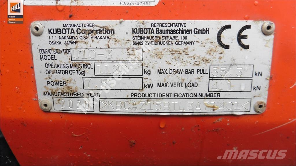 Kubota U 10-3 Εκσκαφάκι (διαβολάκι) < 7t