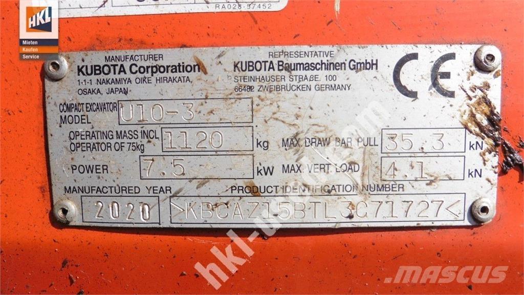 Kubota U 10-3 Εκσκαφάκι (διαβολάκι) < 7t