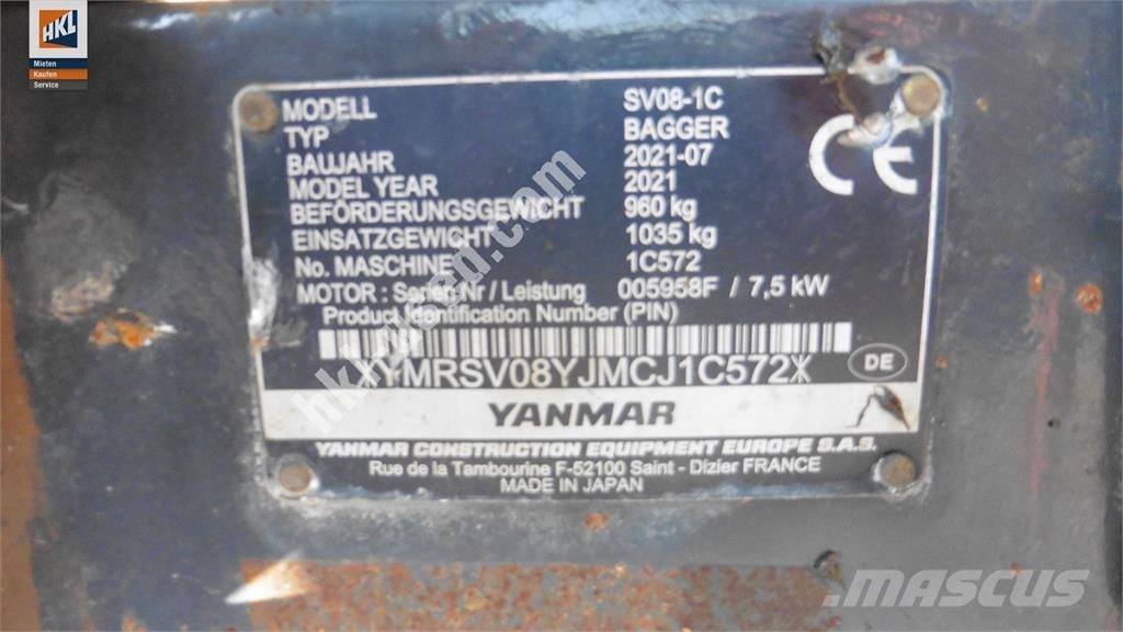 Yanmar SV 08-1C Εκσκαφάκι (διαβολάκι) < 7t