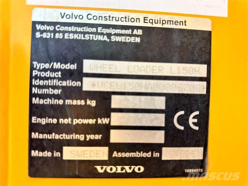  2018 Volvo L150H Φορτωτές με λάστιχα (Τροχοφόροι)