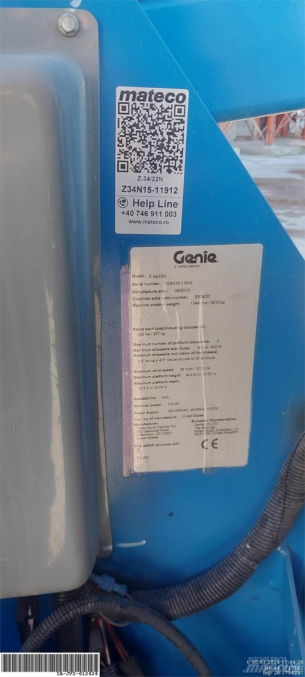 Genie Z-34/22N Ανυψωτήρες με αρθρωτό βραχίονα