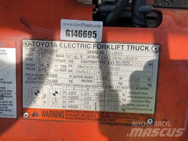 Toyota 7FBEU20 Ηλεκτρικά περονοφόρα ανυψωτικά κλαρκ
