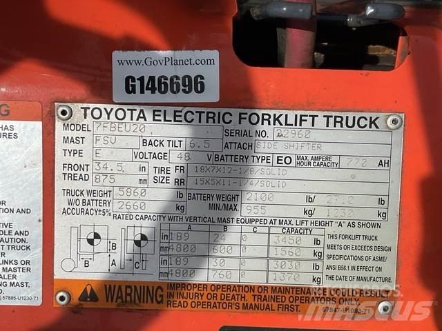 Toyota 7FBEU20 Ηλεκτρικά περονοφόρα ανυψωτικά κλαρκ