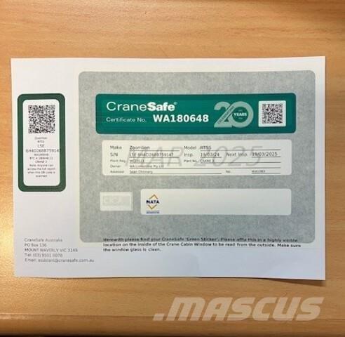 Zoomlion RT55 Γερανοί ανώμαλου εδάφους