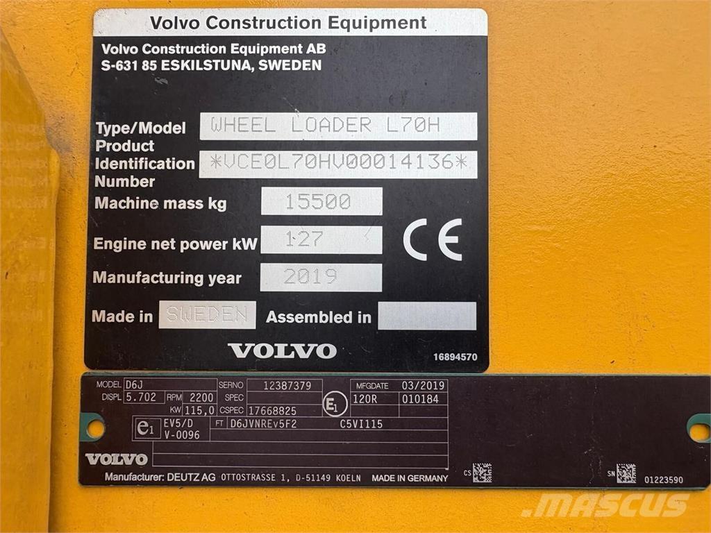 Volvo L70H Φορτωτές με λάστιχα (Τροχοφόροι)
