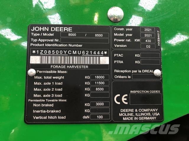 John Deere 8500 Ενσιρωκοπτικές μηχανές