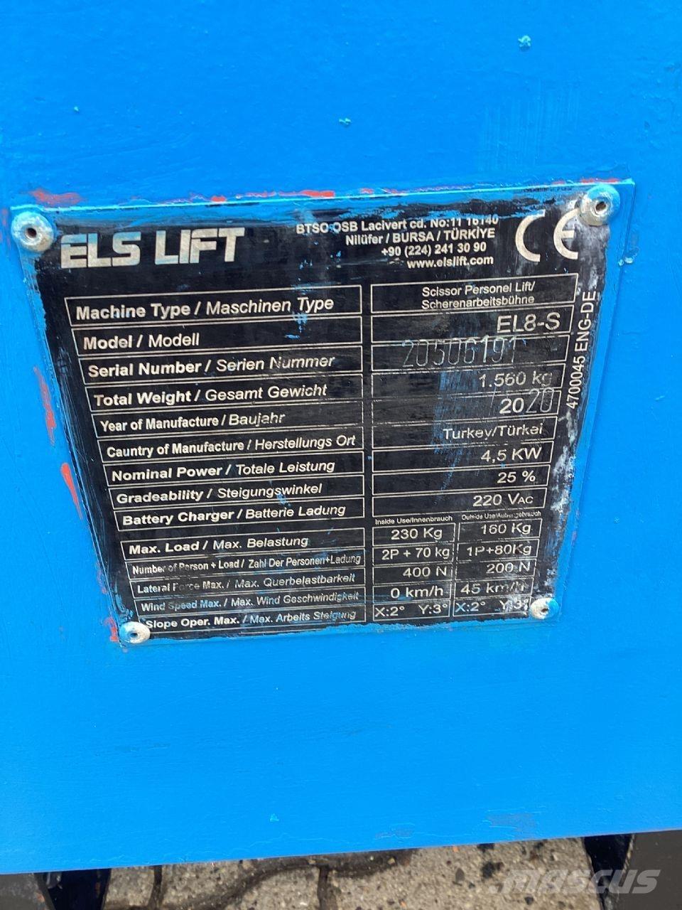 ELS LIFT EL8-S Ανυψωτήρες ψαλιδωτής άρθρωσης