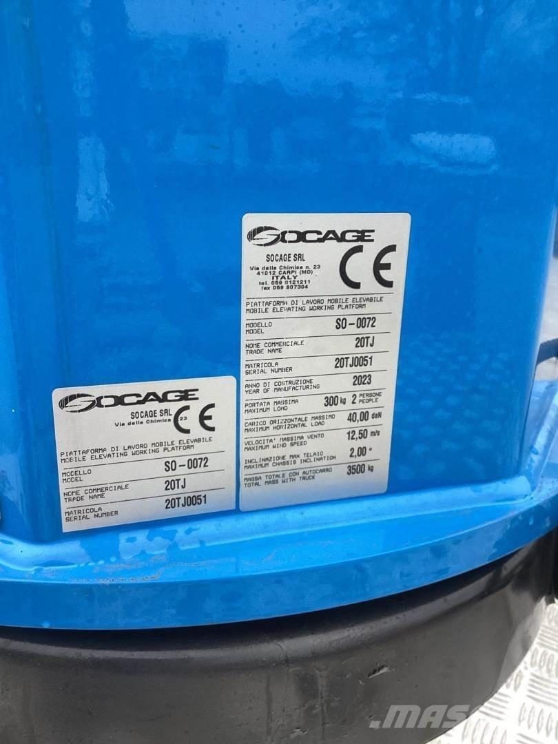 Socage 20TJ-Speed Εναέριες πλατφόρμες τοποθετημένες σε φορτηγό