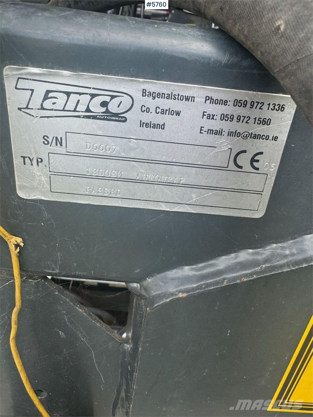 Tanco 1300SM Λοιπός εξοπλισμός συγκομιδής