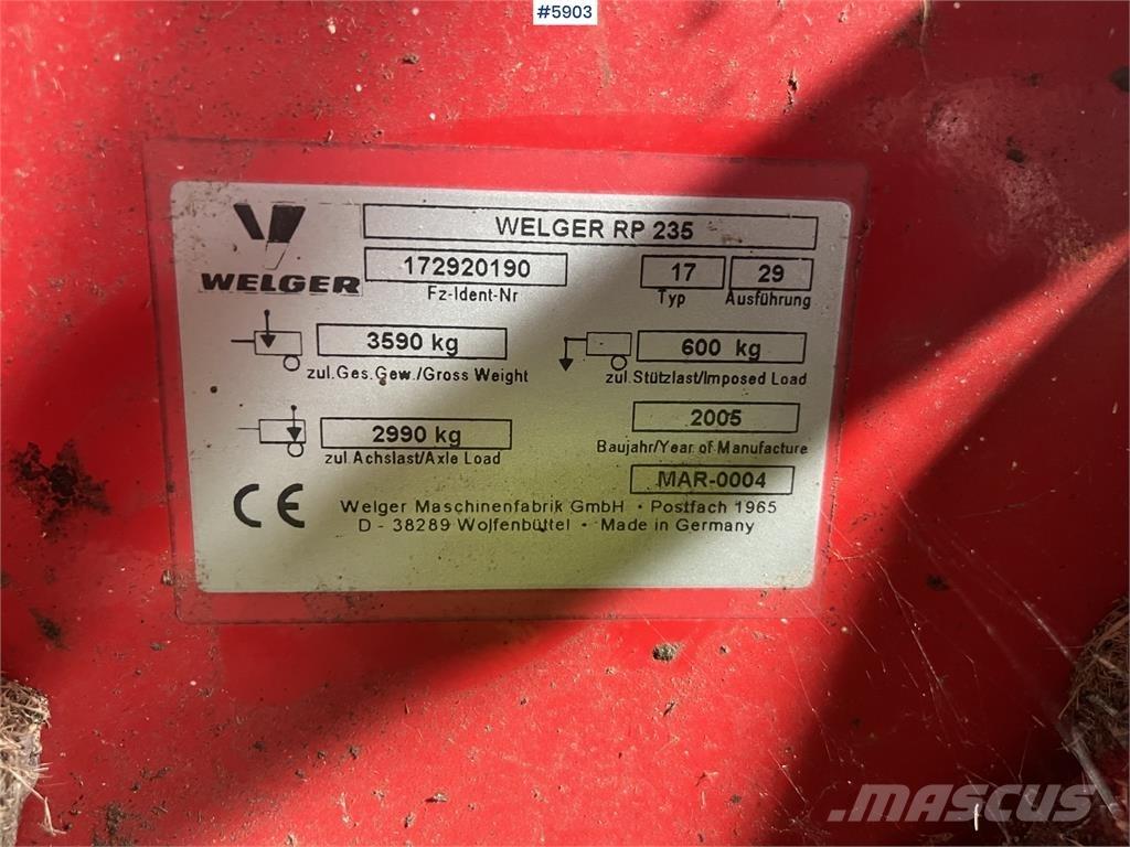 Welger RP 235 Λοιπός εξοπλισμός συγκομιδής
