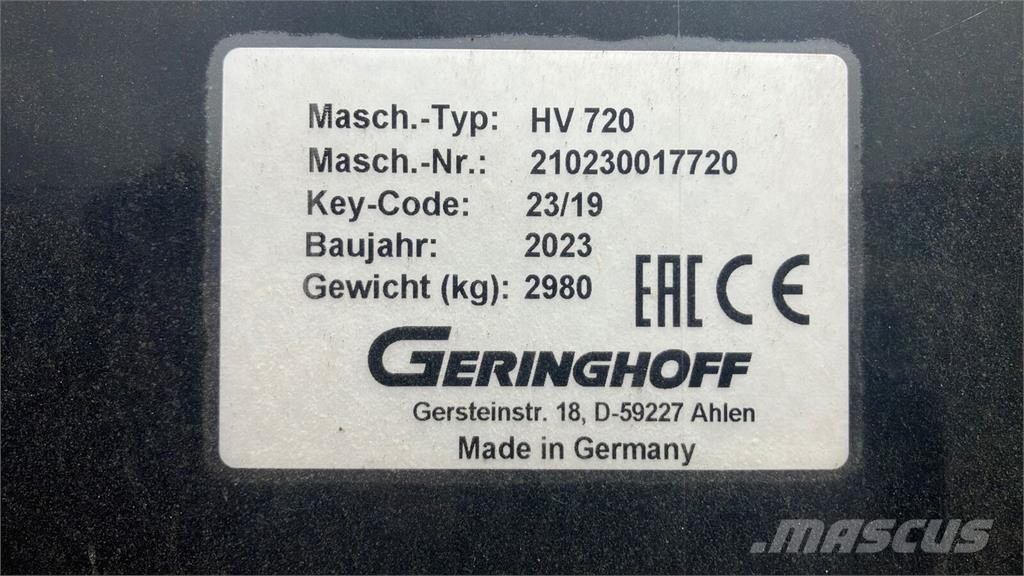 Geringhoff HV 720 Εξαρτήματα θεριζοαλωνιστικών μηχανών