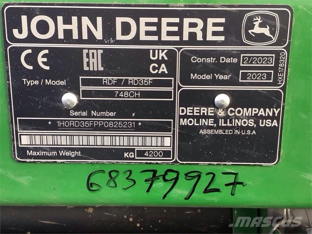 John Deere S 780 Θεριζοαλωνιστικές μηχανές