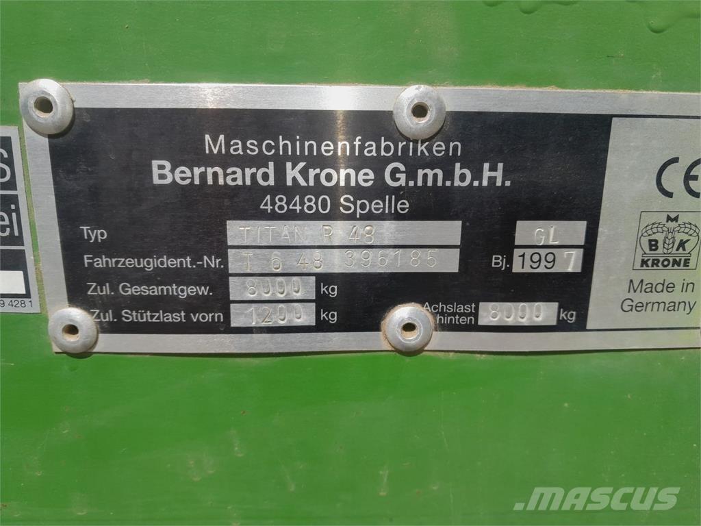 Krone Titan R48 Ρυμούλκα με διάταξη αυτοφόρτωσης